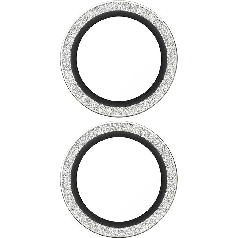 Gehärtetes Glas für iPhone 17 / 16 Plus / 16, PanzerGlass Hoops Glitter Silver Camera Lens Protector, Transparent und Silbern
