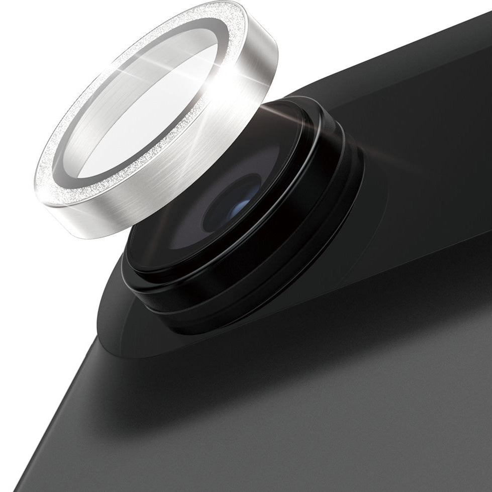 Gehärtetes Glas für iPhone Air, PanzerGlass Hoops Glitter Silver Camera Lens Protector, Transparent und Silbern
