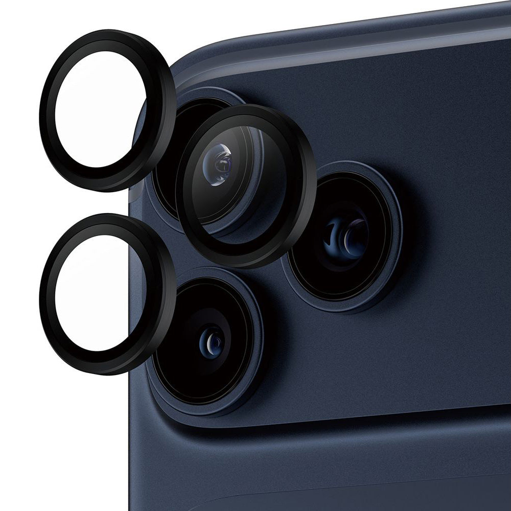 Gehärtetes Glas mit Applikator für iPhone 17 Pro Max / 17 Pro / 16 Pro Max / 16 Pro, PanzerGlass Hoops Camera, Transparent und Schwarz