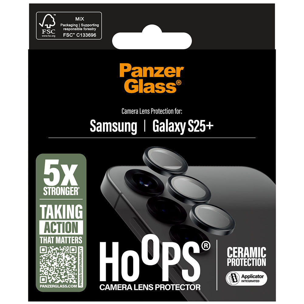 Gehärtetes Glas für Galaxy S25 Plus, PanzerGlass Hoops Camera, Grau