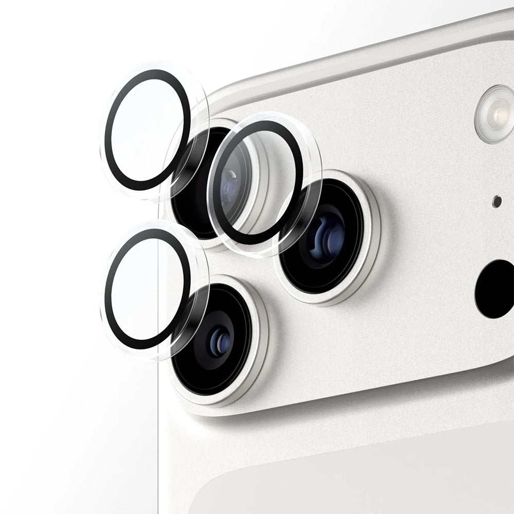 Gehärtetes Glas mit Applikator für iPhone 17 Pro Max / 17 Pro / 16 Pro Max / 16 Pro, PanzerGlass Hoops Camera, Transparent mit schwarzen Rahmen