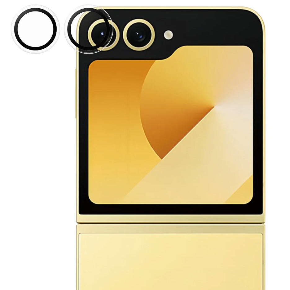 Gehärtetes Glas mit Applikator für Galaxy Z Flip7 FE, PanzerGlass Hoops Camera, Transparent mit schwarzen Rahmen