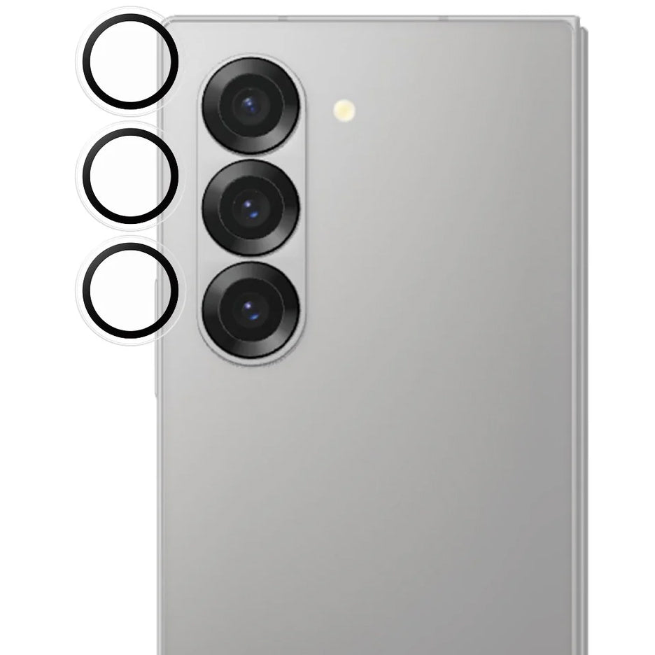 Gehärtetes Glas mit Applikator für Galaxy Z Fold7, PanzerGlass Hoops Camera, Transparent mit schwarzen Rahmen