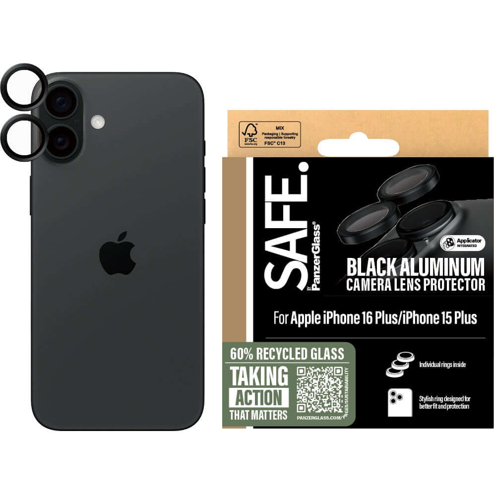 Gehärtetes Glas für Apple iPhone 16 / 16 Plus, Safe by PanzerGlass Camera Lens Protector
