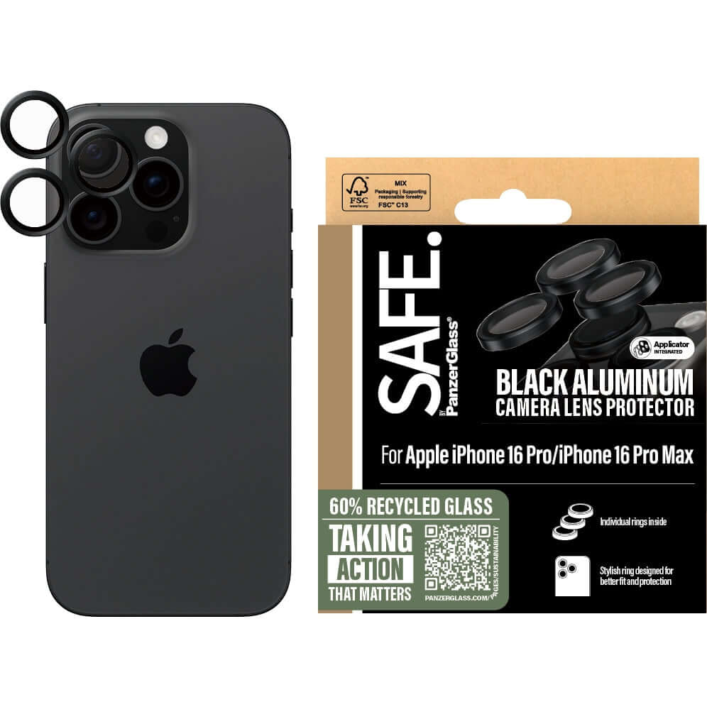 Gehärtetes Glas für Apple iPhone 16 Pro Max, Safe by PanzerGlass Camera Lens Protector
