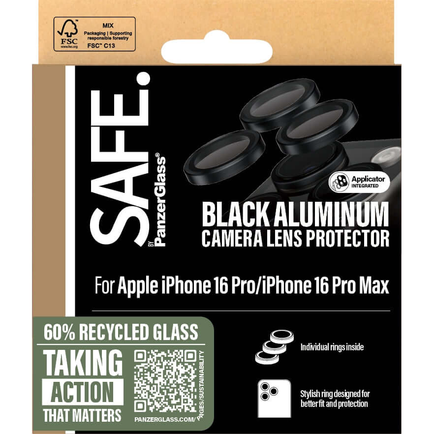 Gehärtetes Glas für Apple iPhone 16 Pro Max, Safe by PanzerGlass Camera Lens Protector