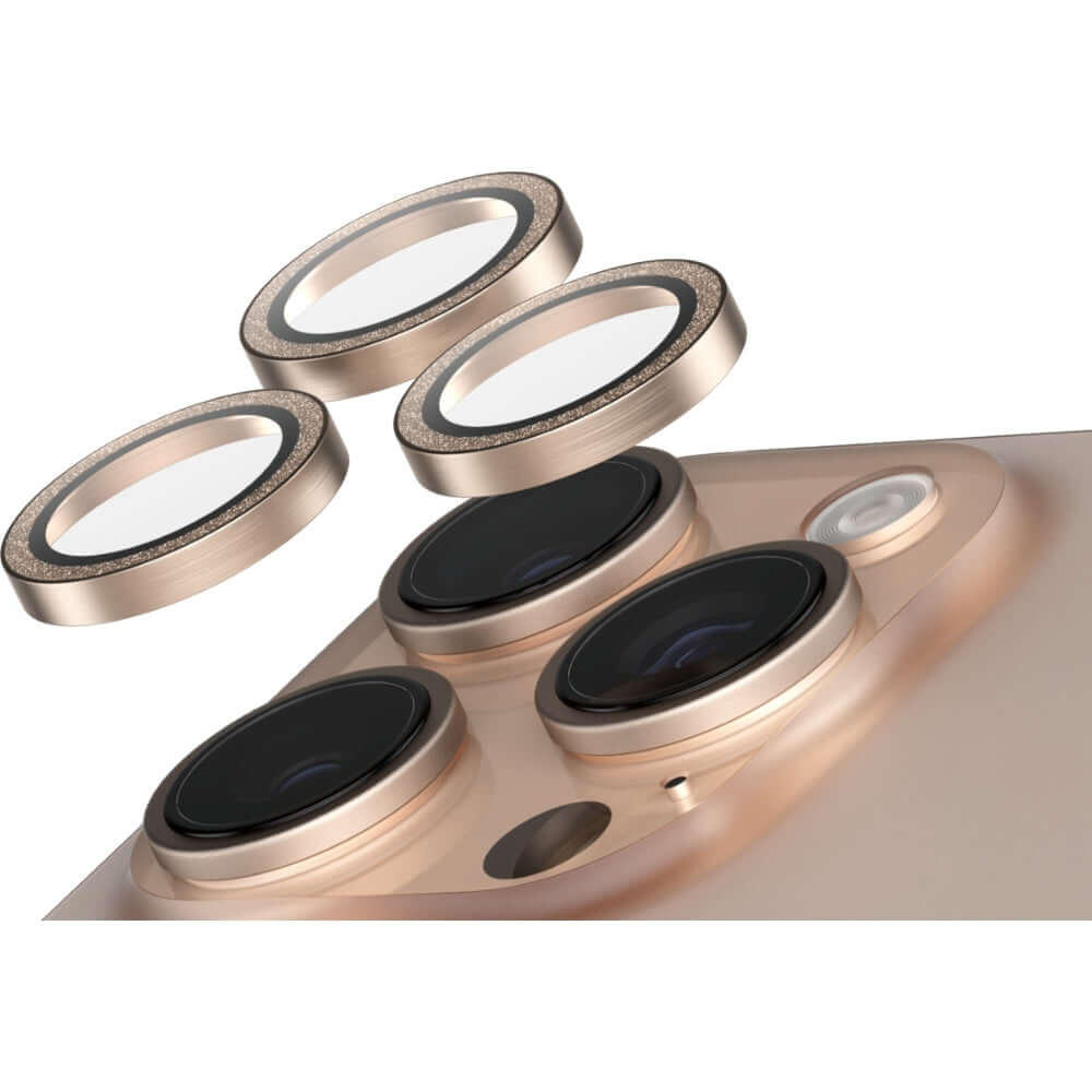 Gehärtetes Glas für Apple iPhone 16 Pro / 16 Pro Max, Safe by PanzerGlass Camera Lens Protector Glitter Gold