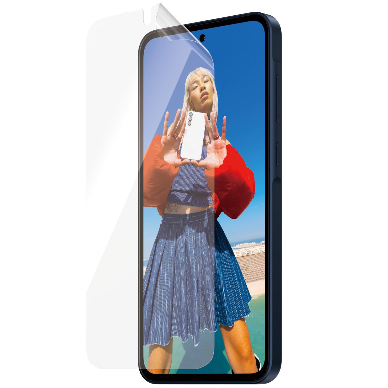 Hybridglas für Galaxy A35 5G für das gesamte Display PanzerGlass Ultra-Wide Fit Matrix + AlignerKit