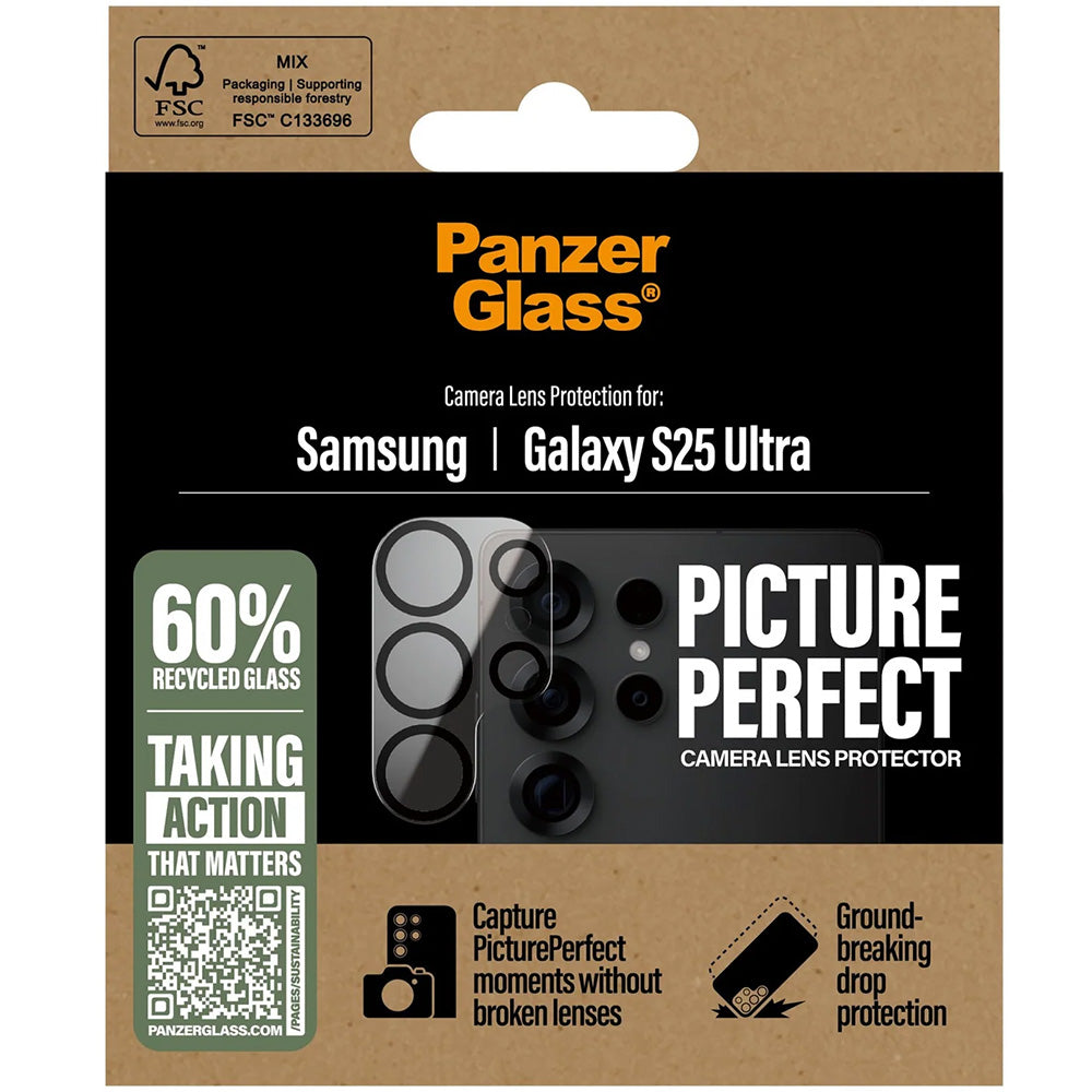 Gehärtetes Glas für Galaxy S25 Ultra, PanzerGlass PicturePerfect Camera Lens Protector, Schwarz