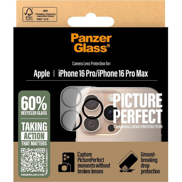 Gehärtetes Glas für die Kamera für iPhone 16 Pro Max / 16 Pro, PanzerGlass Picture Perfect