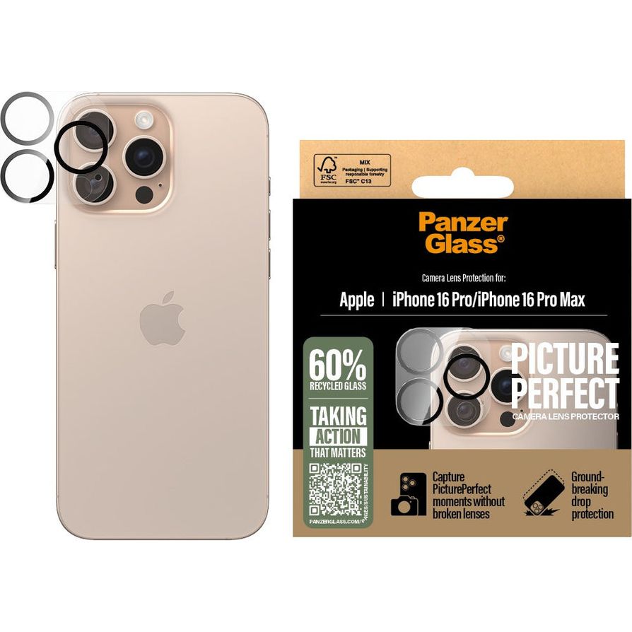 Gehärtetes Glas für die Kamera für iPhone 16 Pro Max / 16 Pro, PanzerGlass Picture Perfect