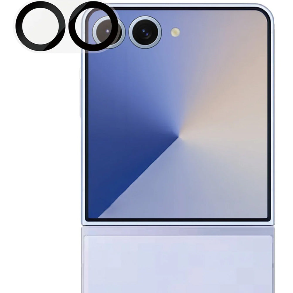 Gehärtetes Glas für die Kamera für Galaxy Z Flip7, PanzerGlass PicturePerfect Camera Lens Protector, Schwarz-Transparent