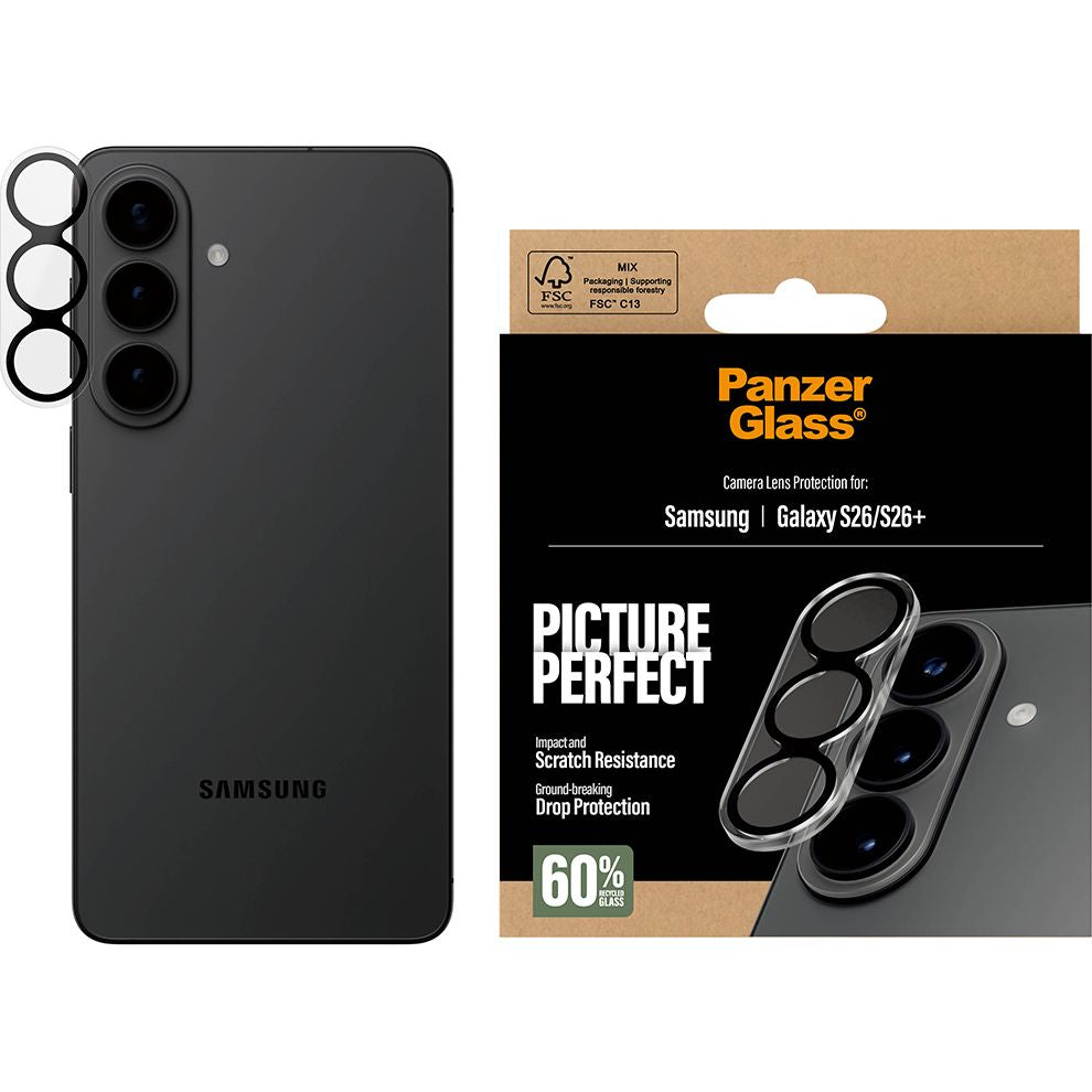 Gehärtetes Glas für Galaxy S26 Plus / S26, PanzerGlass PicturePerfect Camera Lens Protector, Transparent