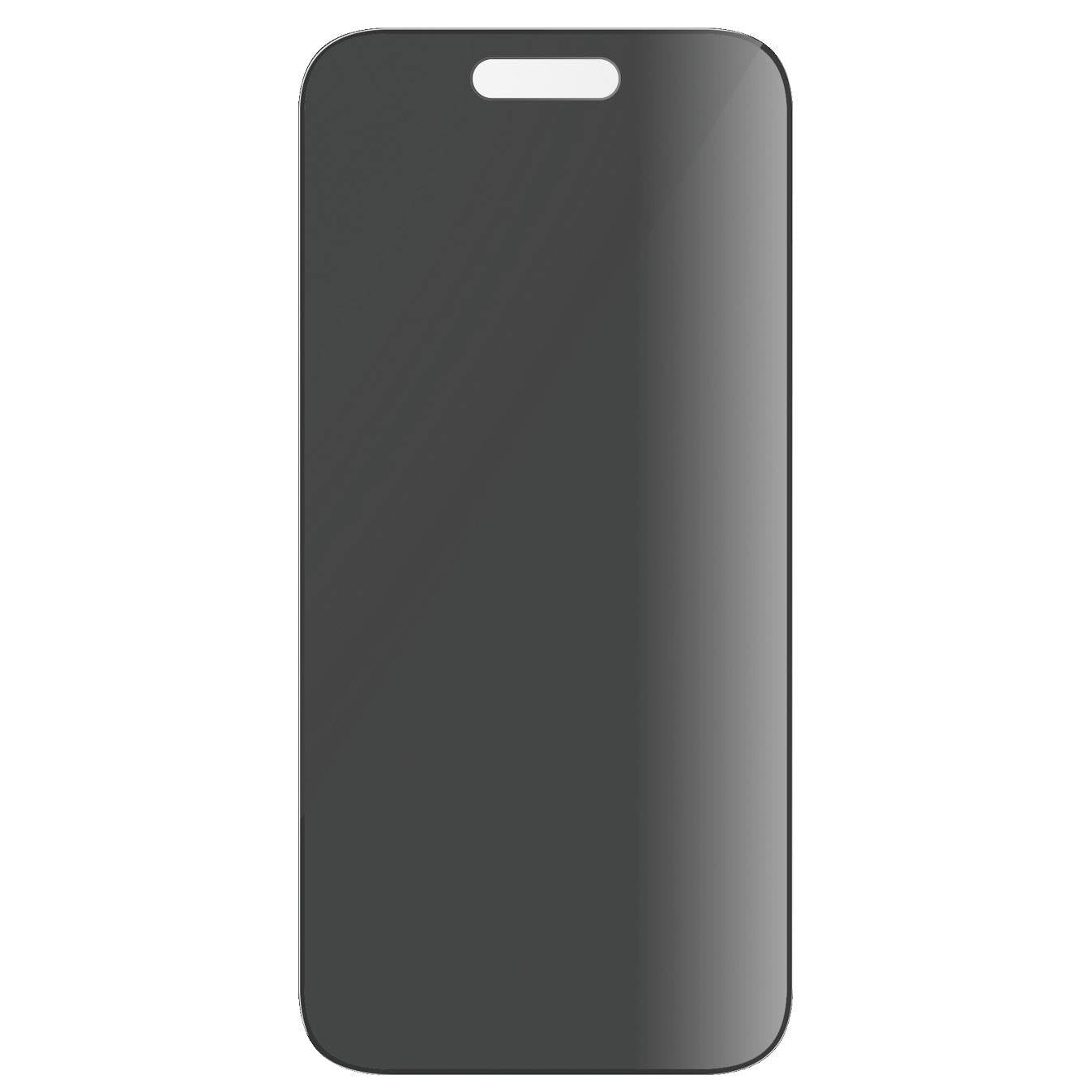 Gehärtetes Glas für das gesamte Display PanzerGlass Ultra-Wide Fit Privacy + EasyAligner für iPhone 15 Pro, Getönte mit schwarzer Rahmen