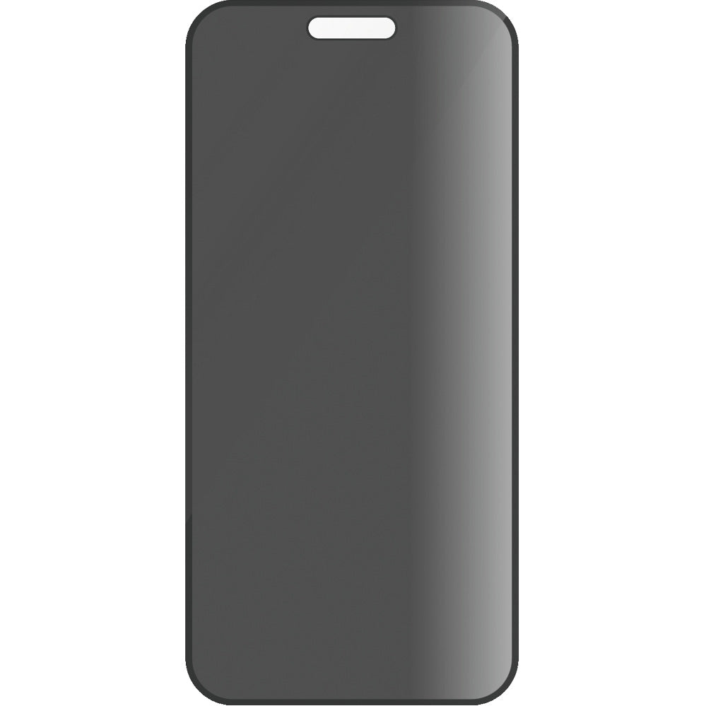 Gehärtetes Glas für das gesamte Display für iPhone 16 Pro Max, PanzerGlass Ultra-Wide Fit Privacy + EasyAligner, Getönte mit schwarzer Rahmen