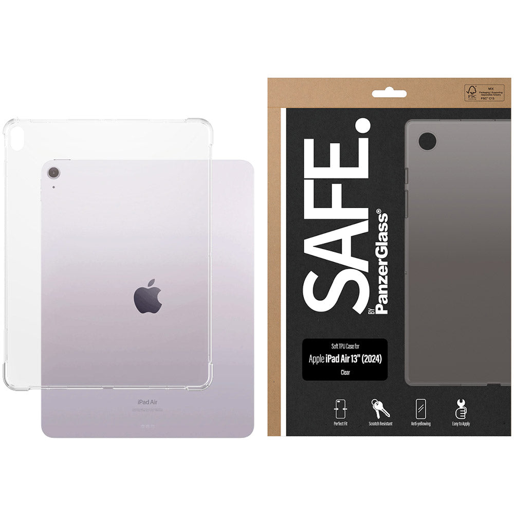 Hülle für Apple iPad Air 13 2024, SAFE by PanzerGlass TPU Case, Transparent