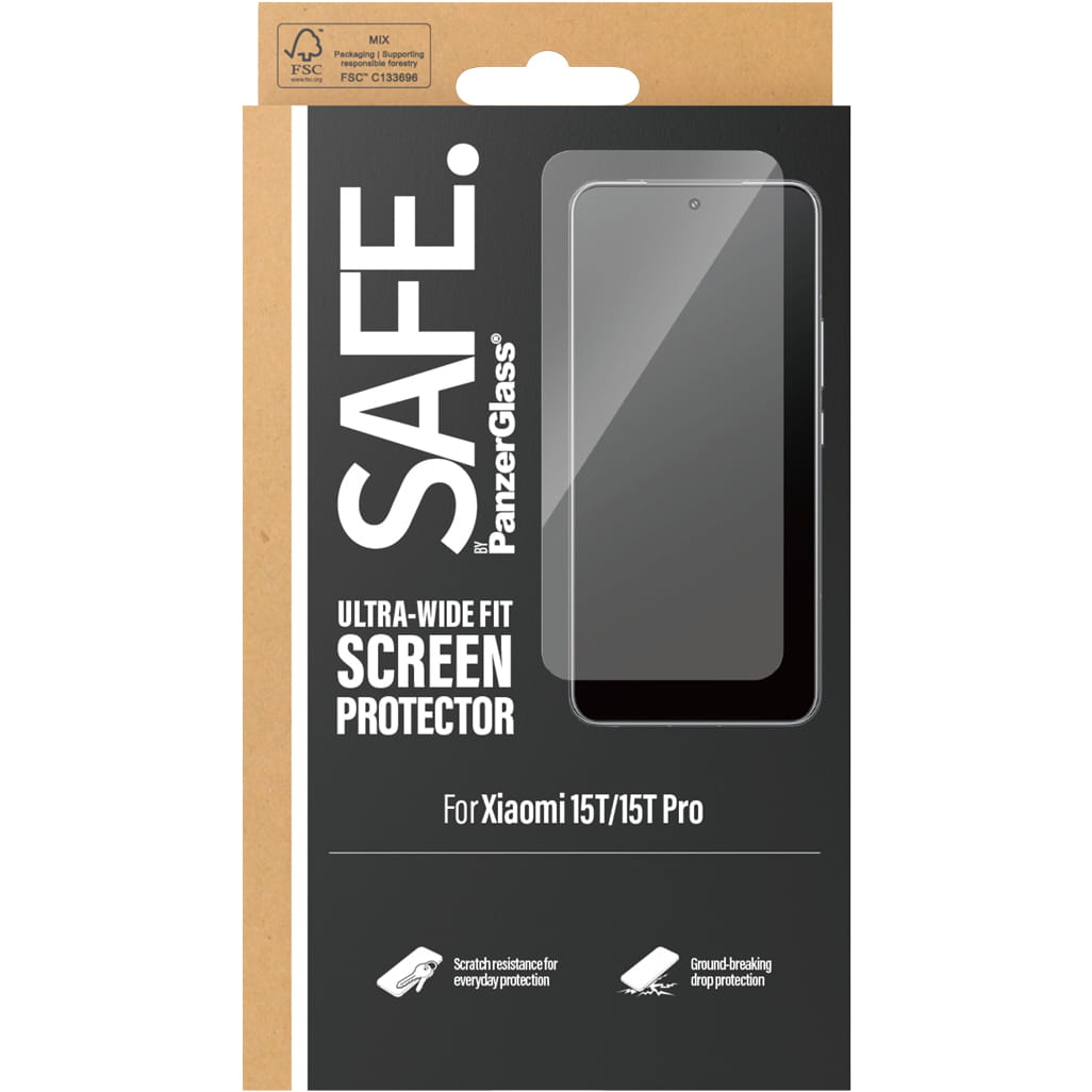 Gehärtetes Glas für Xiaomi 15T / 15T Pro, SAFE by PanzerGlass Ultra-Wide Fit, Transparent