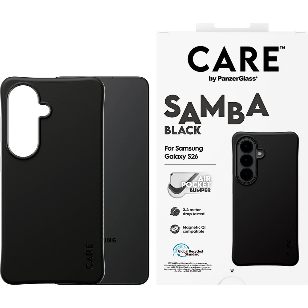 Handyhülle für Galaxy S26, CARE by PanzerGlass Samba Case mit MagSafe, Schwarz