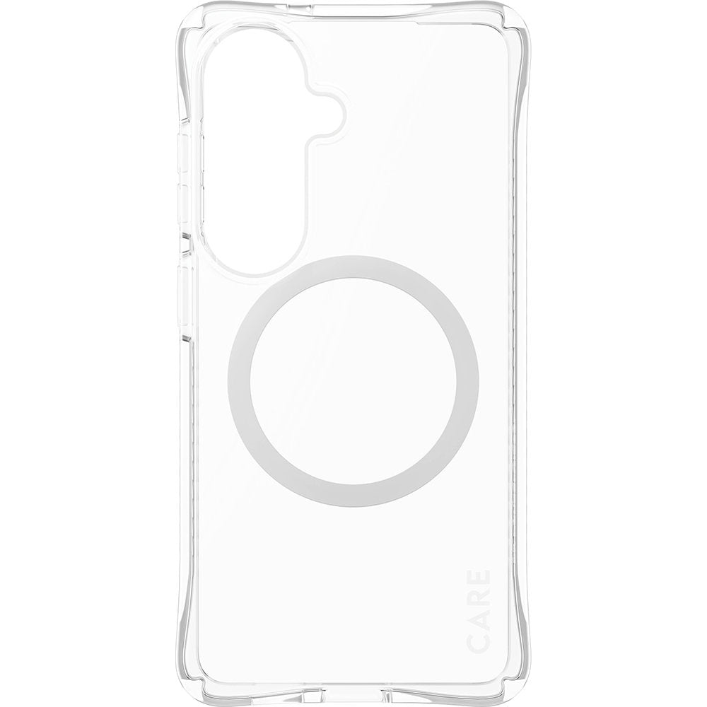 Handyhülle für Galaxy S26, CARE by PanzerGlass Samba Case mit MagSafe, Transparent und Weiß
