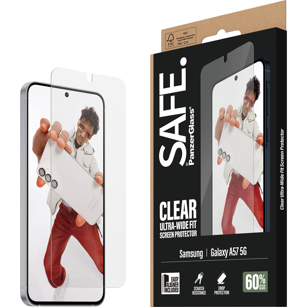 Gehärtetes Glas für Galaxy A57 5G, SAFE by PanzerGlass Ultra-Wide Fit