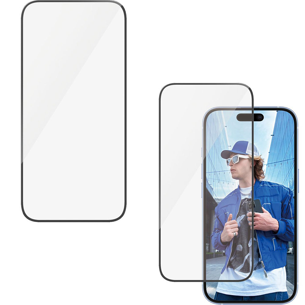 Gehärtetes Glas für das gesamte Display für iPhone 16 / iPhone 15, PanzerGlass Ultra-Wide Fit + EasyAligner