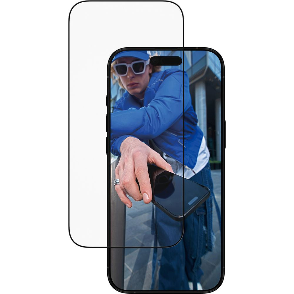 Gehärtetes Glas mit Applikator für iPhone Air, PanzerGlass Ultra-Wide Fit, Transparent mit schwarzen Rahmen