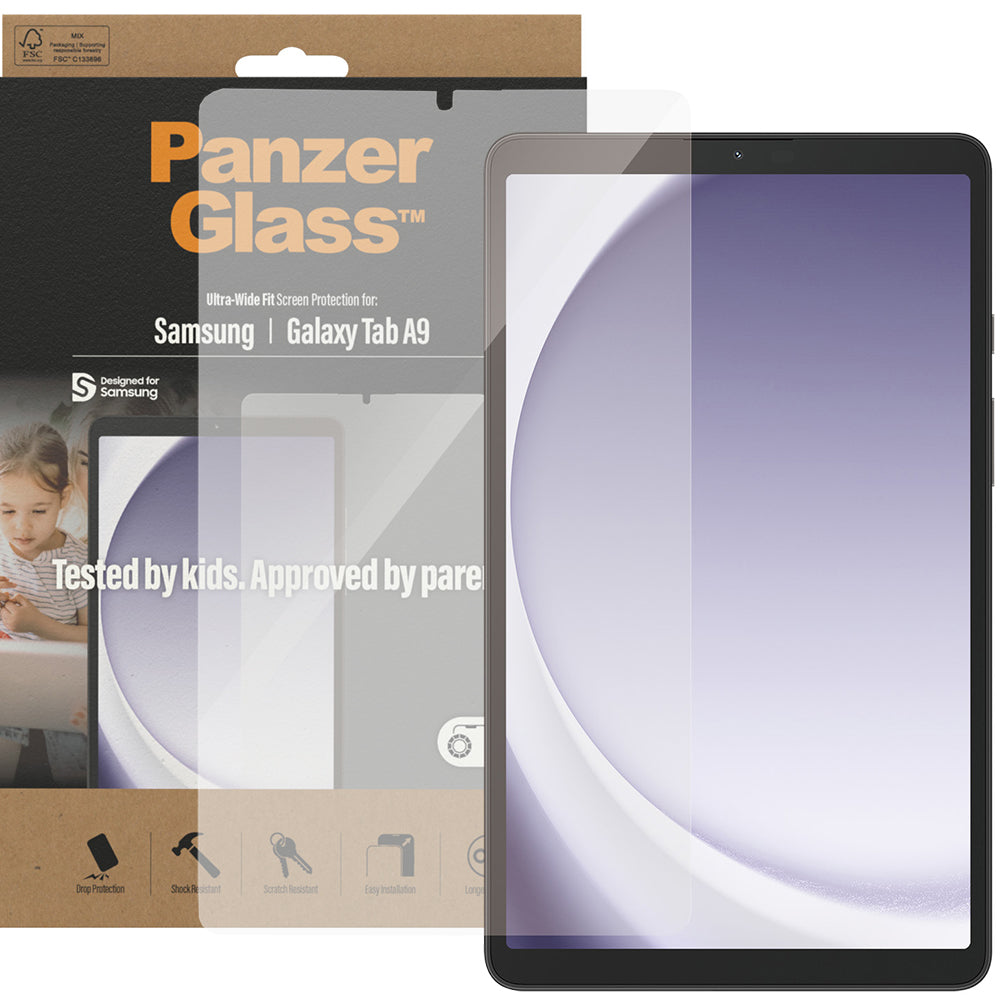 Gehärtetes Glas für Galaxy Tab A9, PanzerGlass Ultra-Wide Fit