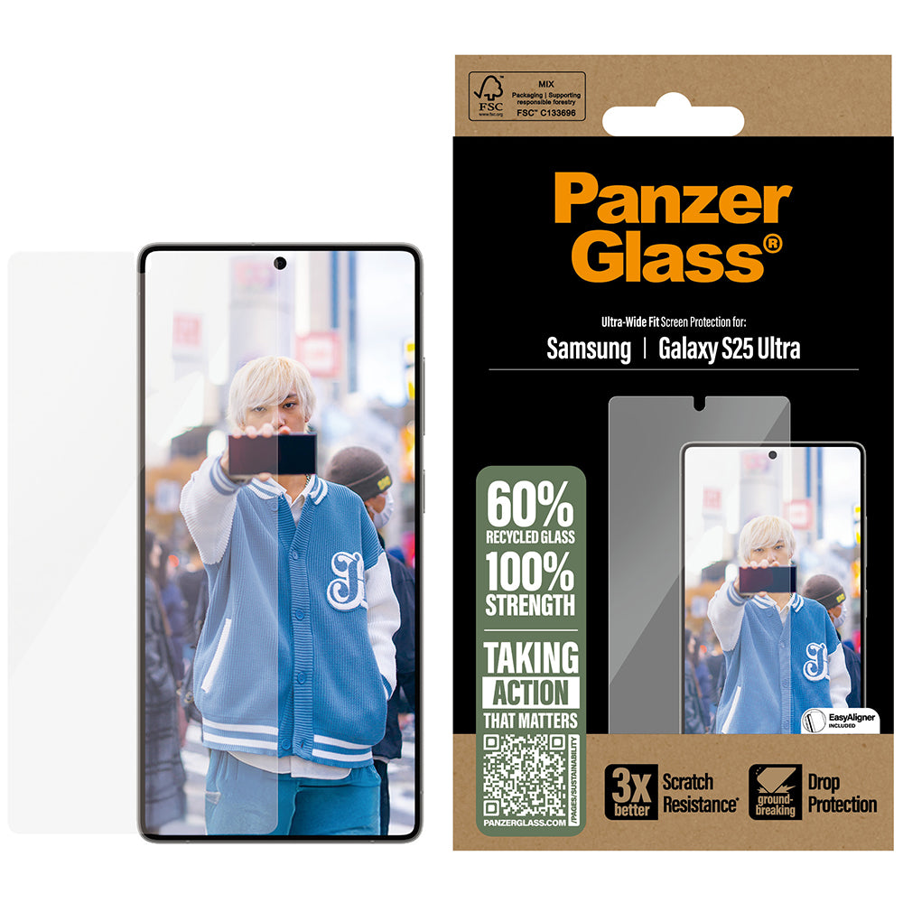 Gehärtetes Glas für Galaxy S25 Ultra PanzerGlass Ultra-Wide Fit, Transparent