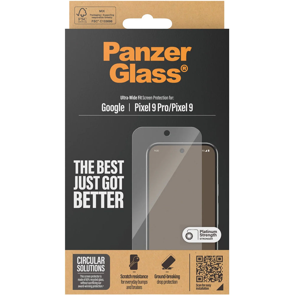 Gehärtetes Glas für das gesamte Display für Google Pixel 10 / 10 Pro / 9 / 9 Pro, PanzerGlass Ultra-Wide Fit
