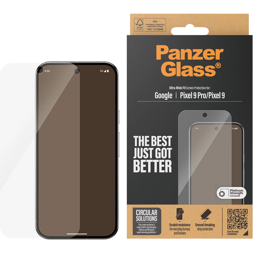 Gehärtetes Glas für das gesamte Display für Google Pixel 10 / 10 Pro / 9 / 9 Pro, PanzerGlass Ultra-Wide Fit
