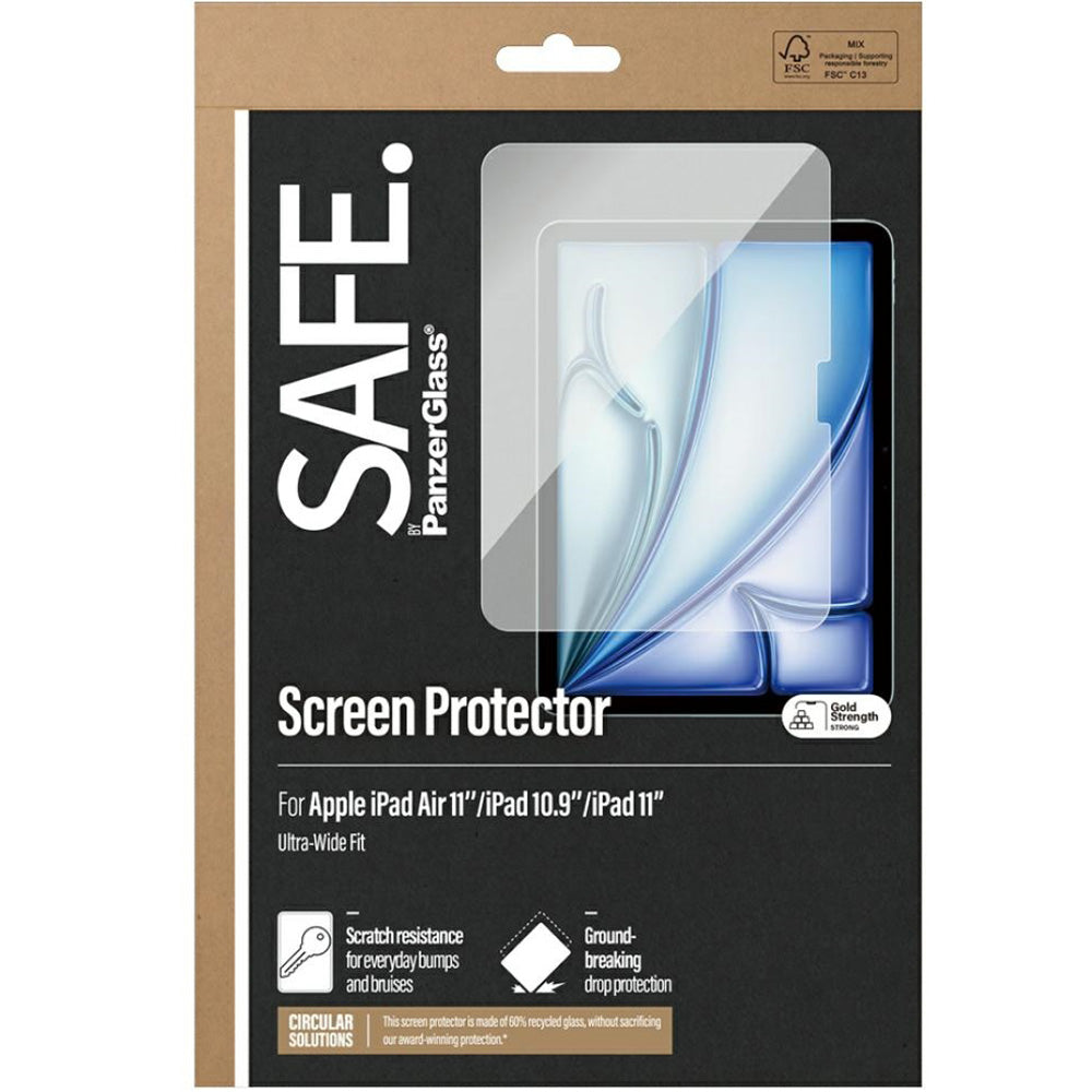 Gehärtetes Glas für iPad Air 11" M4/M3/M2 / iPad 11" 2025/2022, SAFE by PanzerGlass Ultra-Wide Fit