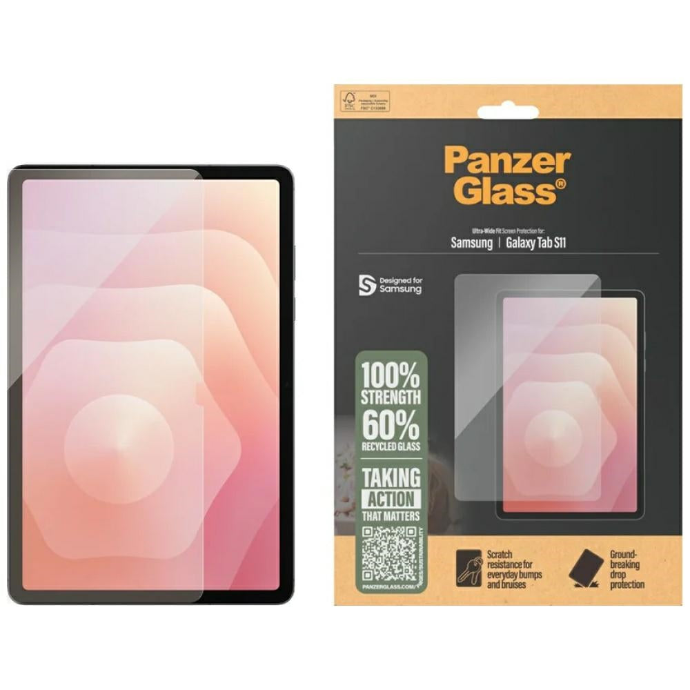 Gehärtetes Glas für Galaxy Tab S11, PanzerGlass Ultra-Wide Fit, Transparent