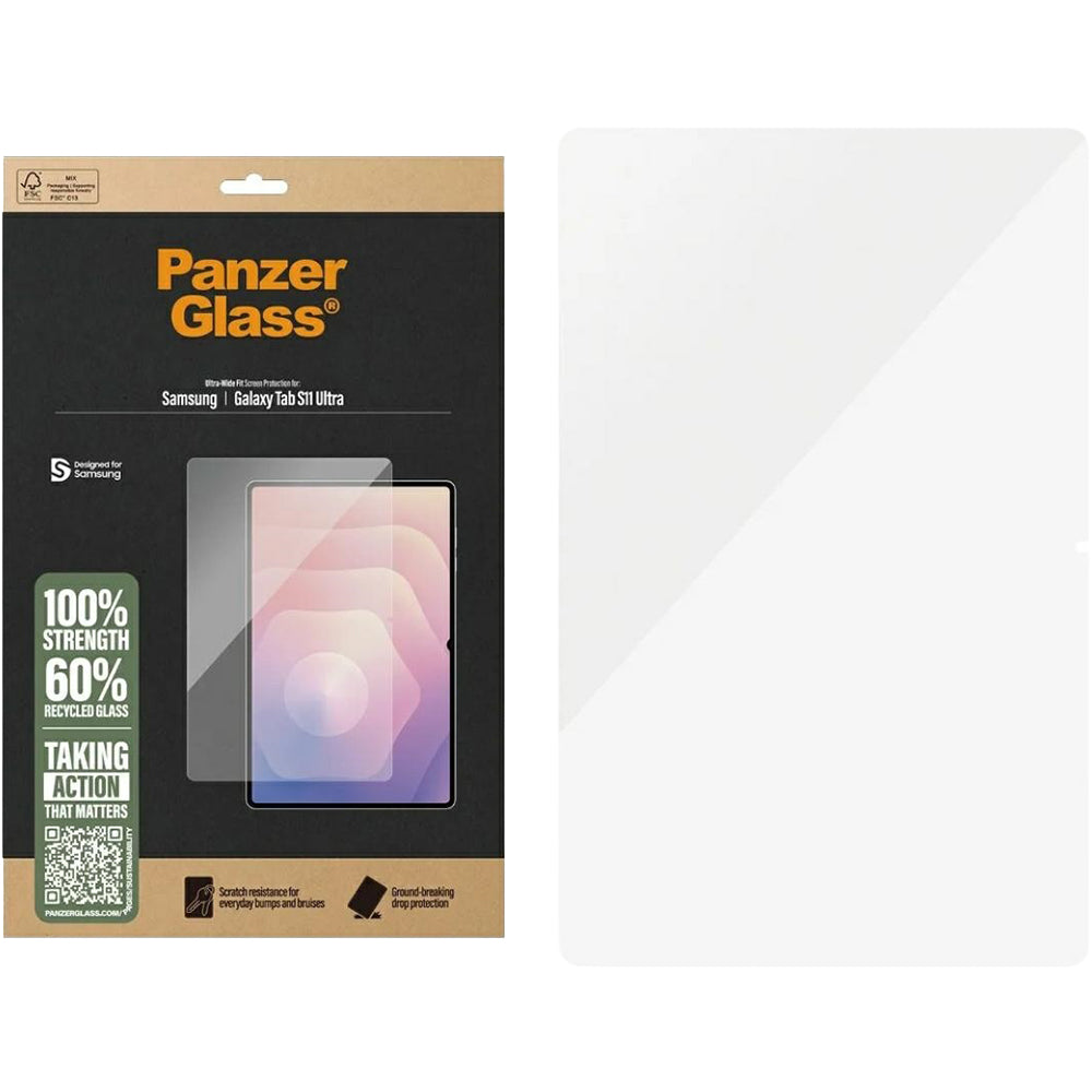 Gehärtetes Glas für Galaxy Tab S11 Ultra, PanzerGlass Ultra-Wide Fit, Transparent