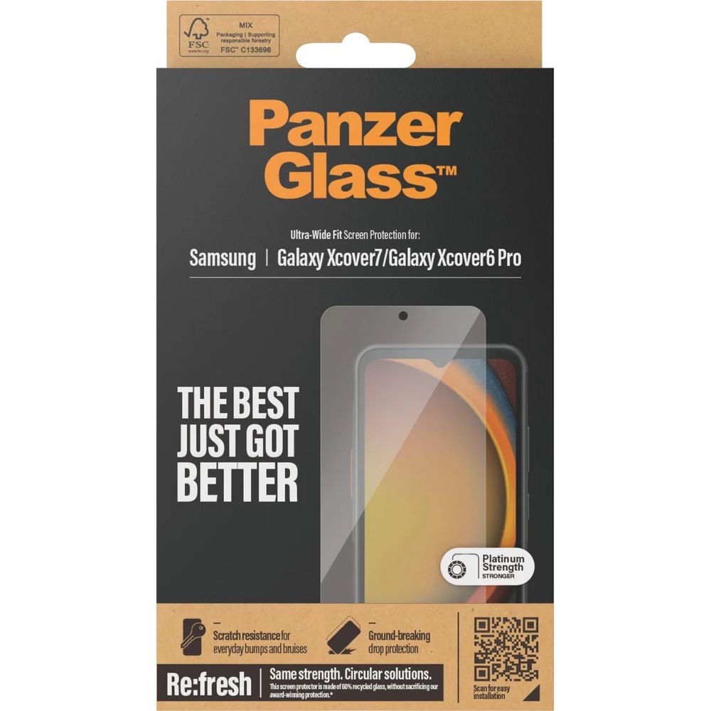 Gehärtetes Glas für Samsung Galaxy XCover7/XCover6 Pro, PanzerGlass Ultra-Wide Fit