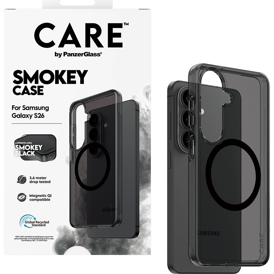 Handyhülle für Galaxy S26, CARE by PanzerGlass Smokey Case mit MagSafe, Rauchfarben