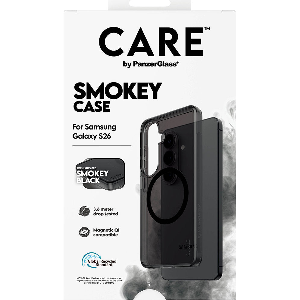 Handyhülle für Galaxy S26, CARE by PanzerGlass Smokey Case mit MagSafe, Rauchfarben