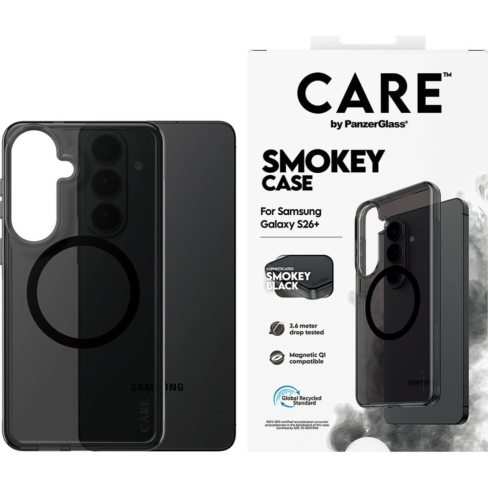 Handyhülle für Galaxy S26 Plus, CARE by PanzerGlass Smokey Case mit MagSafe, Rauchfarben