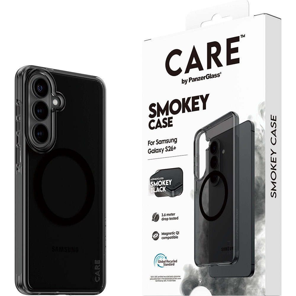 Handyhülle für Galaxy S26 Plus, CARE by PanzerGlass Smokey Case mit MagSafe, Rauchfarben