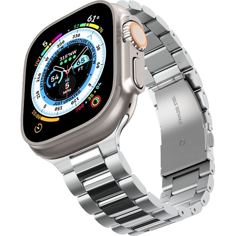 Armband für Apple Watch 49/46/45/44 mm, Spigen Modern Fit Band, Silbern