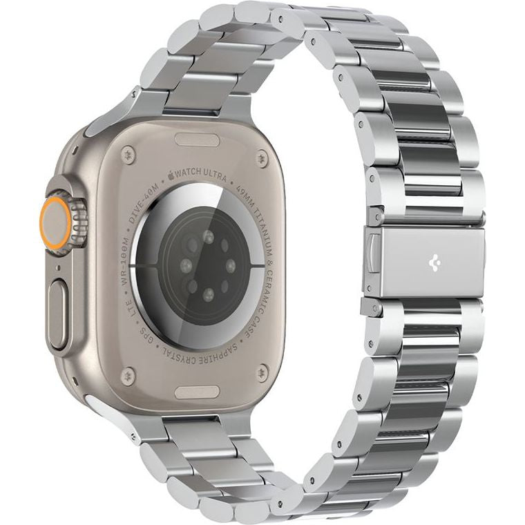 Armband für Apple Watch 49/46/45/44 mm, Spigen Modern Fit Band, Silbern