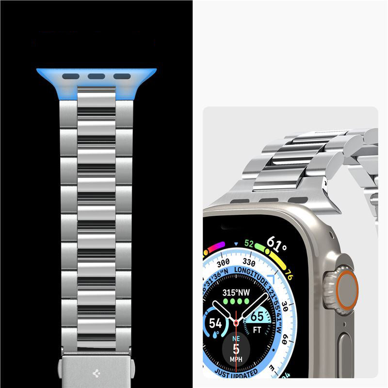Armband für Apple Watch 49/46/45/44 mm, Spigen Modern Fit Band, Silbern