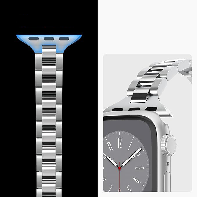 Armband für Apple Watch 42/41/40/38mm, Spigen Modern Fit Band, Silbern