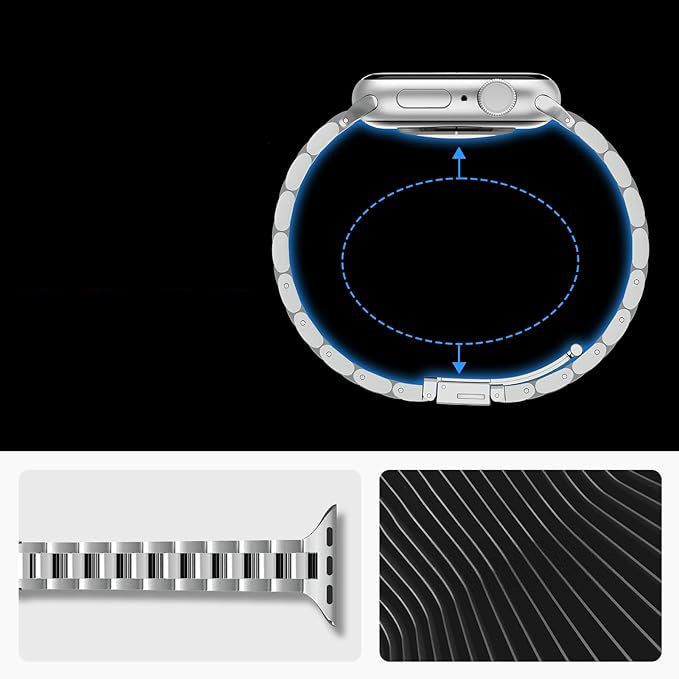 Armband für Apple Watch 42/41/40/38mm, Spigen Modern Fit Band, Silbern