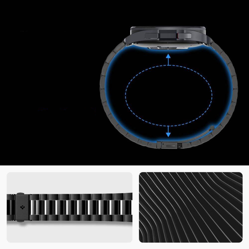 Armband für Galaxy Watch 6 Classic 47mm, Spigen Modern Fit Band, Schwarz