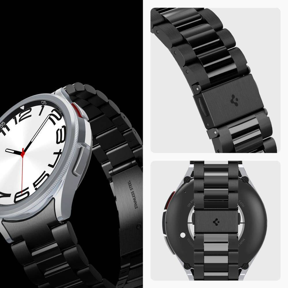 Armband für Galaxy Watch 6 Classic 47mm, Spigen Modern Fit Band, Schwarz