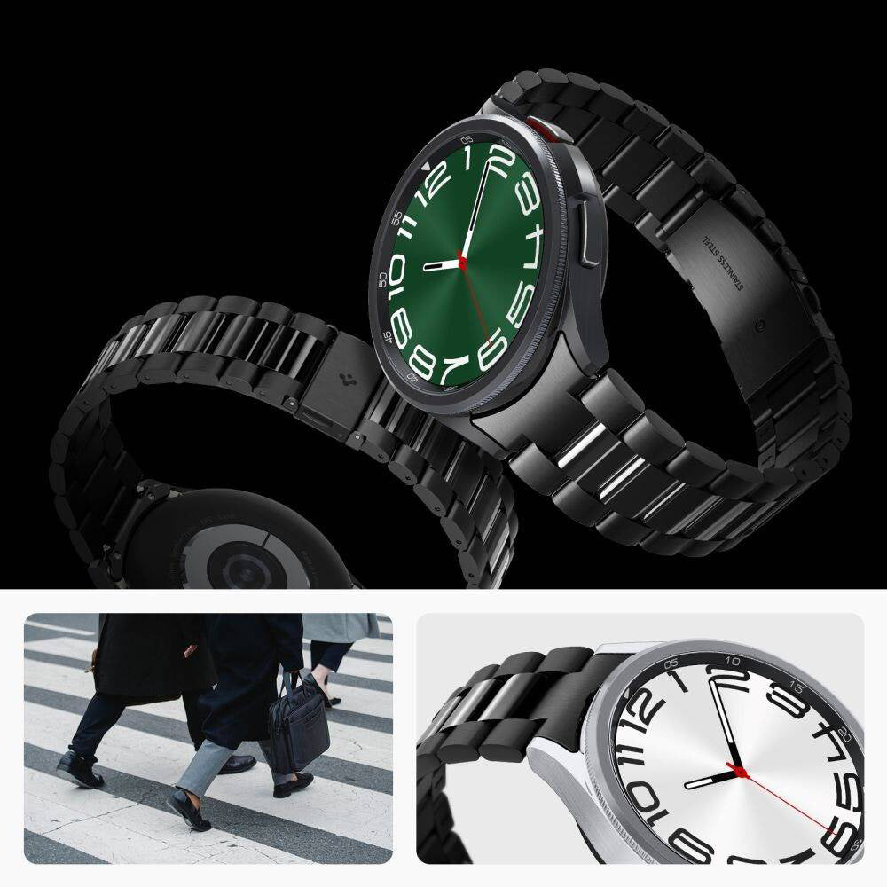 Armband für Galaxy Watch 6 Classic 47mm, Spigen Modern Fit Band, Schwarz