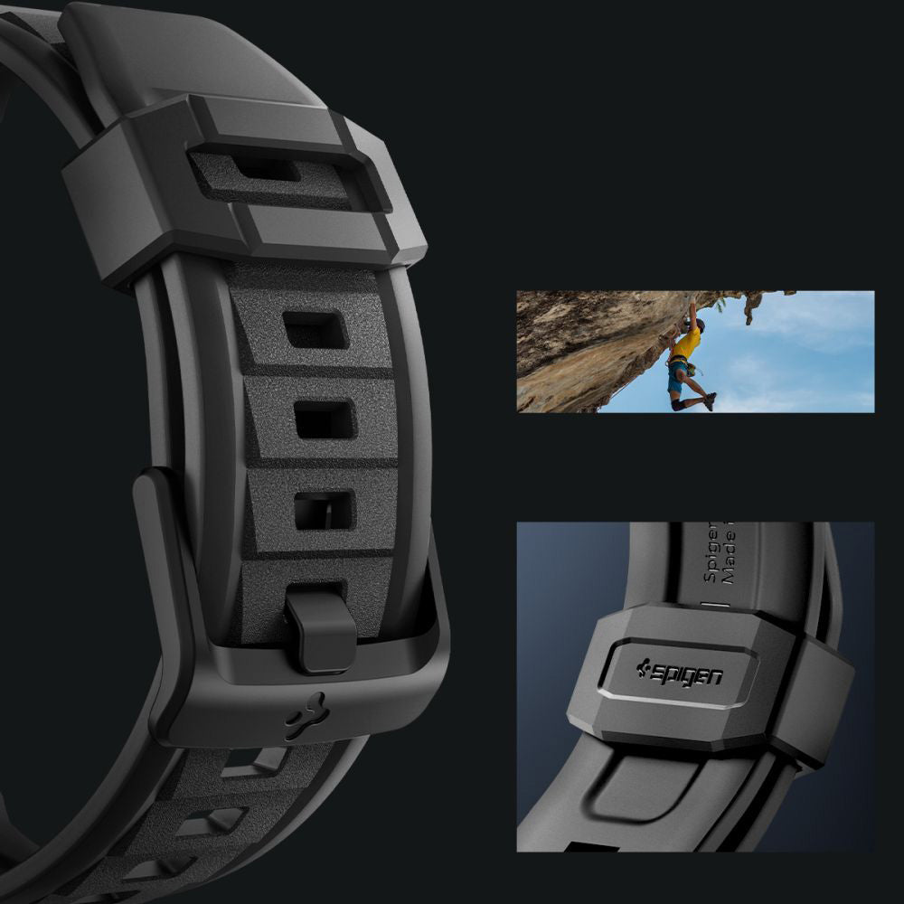Armband für Apple Watch 49/46/45/44 mm, Spigen Rugged Ultra Band, Schwarz