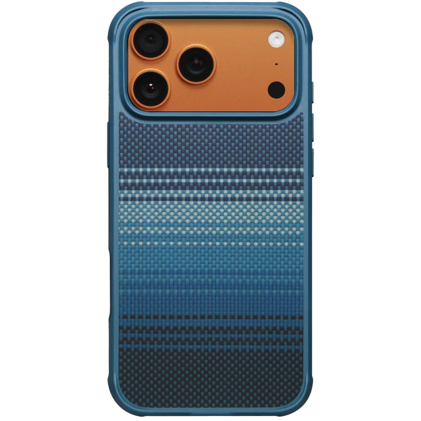 Aramid Handyhülle für iPhone 17 Pro Max, PITAKA Aramid ProGuard Case mit MagSafe, Blau ombre