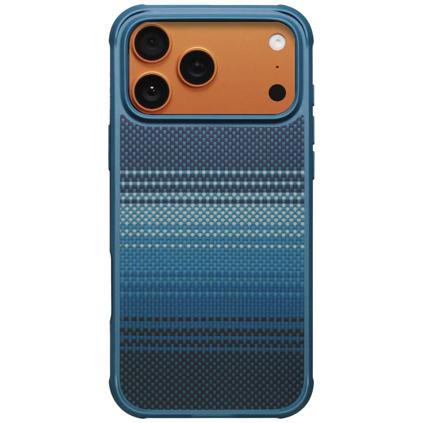 Aramid Handyhülle für iPhone 17 Pro, PITAKA Aramid ProGuard Case mit MagSafe, Blau ombre