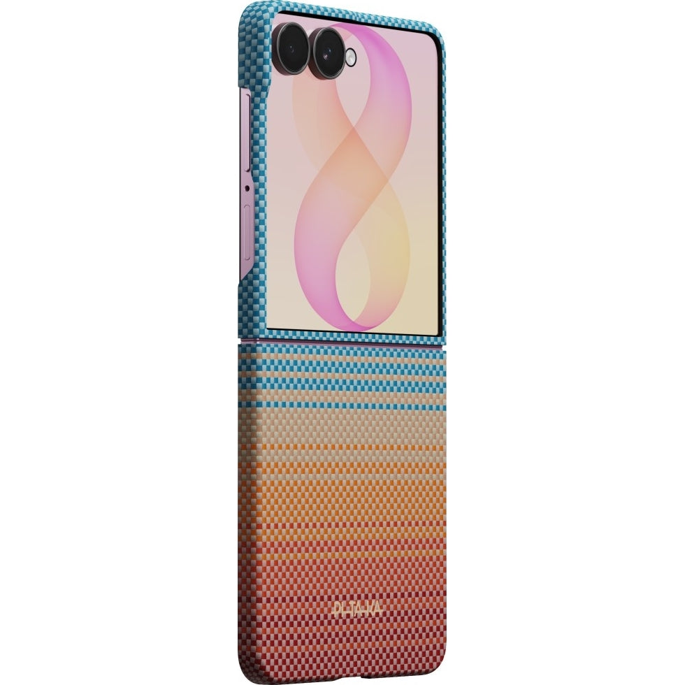 Aramid Handyhülle für Galaxy Z Flip8, PITAKA Edge Case mit MagSafe, Orange